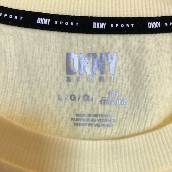 DKNY SPORT - 🎉HP x 2🎉 L Sz L - Cotton Embroidered Logo Tee in Lemon Yellow. NWT! - Picture 7 of 14